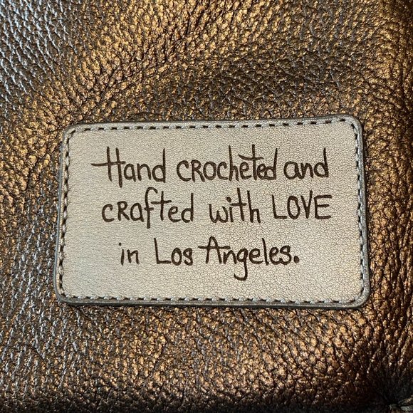 BRIGHTON PEWTER HAND CROCHETED SHOULDER BAG - Picture 8 of 16